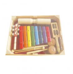 Percussion kit with wooden box